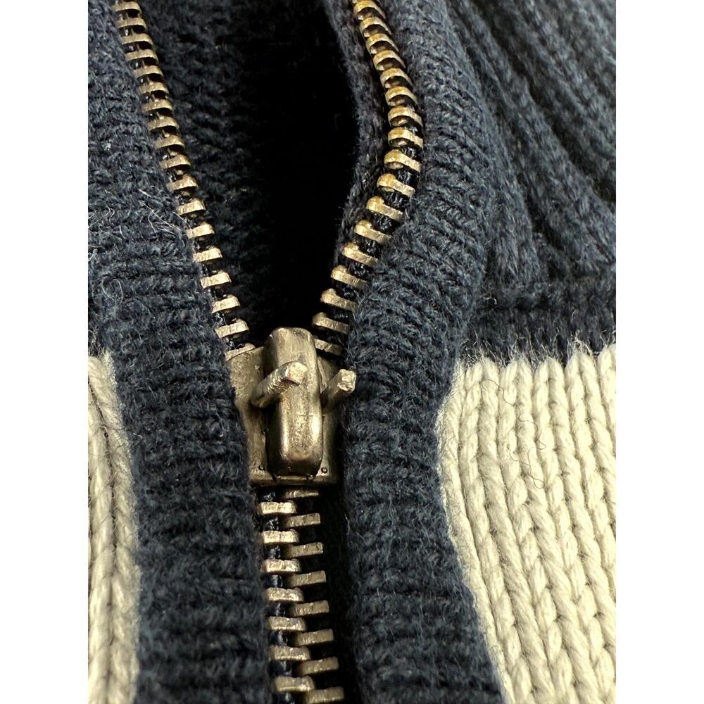 Lauren Ralph Lauren Womens Large Striped Navy Blue & White 1/4 Zip - Picture 10 of 10